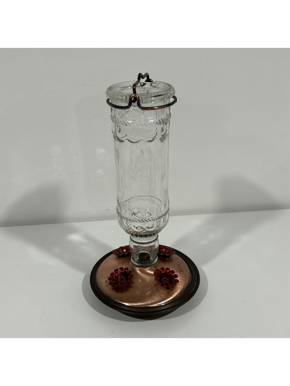 VINTAGE Perky-Pet Woodstream Corp Lititz PA Glass Hummingbird Feeder 9.5”